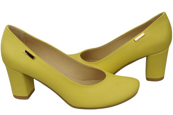 Obuv Classic Dámské kožené lodičky Lemon Almond Nose 201 ElitaBut