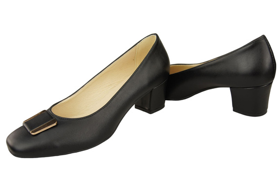 Dámská obuv Přírodní kožené lodičky 187 Black ElitaBut