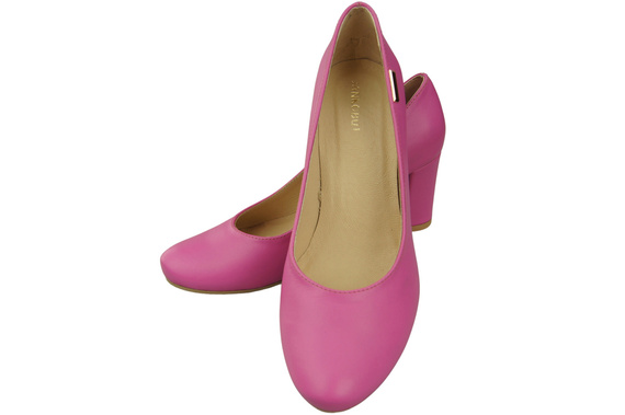 Obuv Classic Dámské lodičky Fuchsia Natural Leather Almond Nose 201 ElitaBut