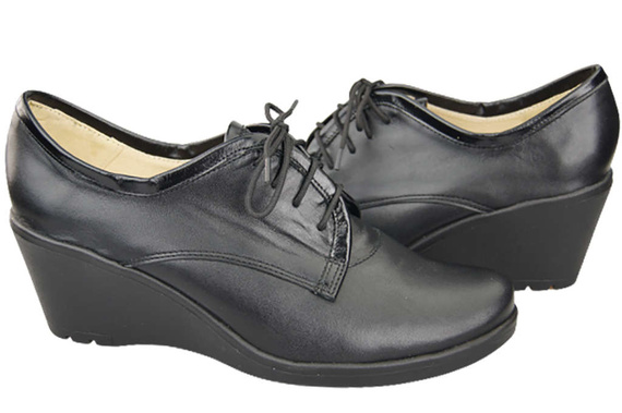 Obuv Dámské vysoké podpatky z přírodní kůže Černá 181 ElitaBut