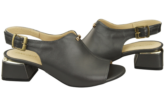 Dámská obuv Sandály Graphite gold buckle Natural leather 198 ElitaBut