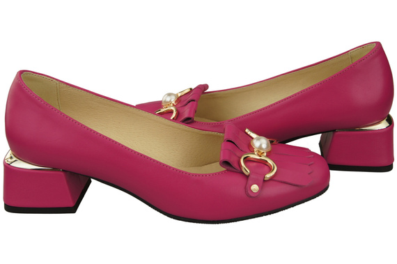 Dámská obuv Dámské lodičky se střapcem Fialové lodičky z přírodní kůže 195 ElitaBut