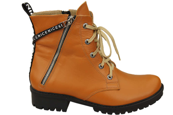 Obuv Dámské kozačky s nápisem NICE Přírodní kůže Červená 173 L ElitaBut