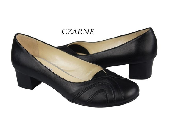 Dámská obuv Přírodní kožené lodičky Black 786 ElitaBut