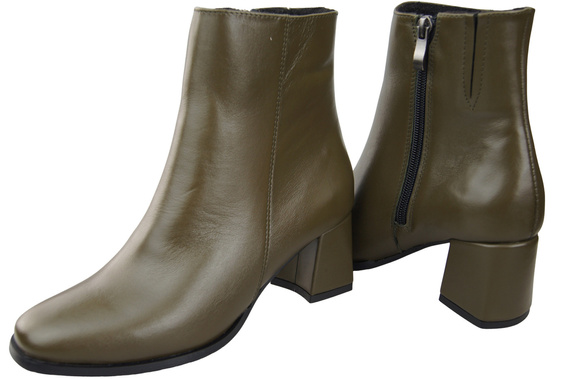 Dámské boty Olive leather for winter 214 Z ElitaBut