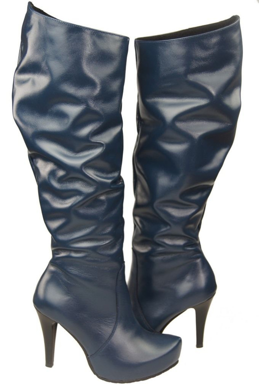 Dámské boty na platformě Přírodní kůže Námořnická modř 120 ElitaBut