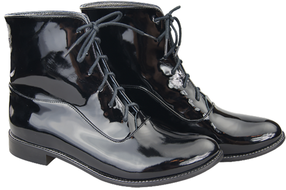 Dámské kozačky Černé lakované jaro/podzim z přírodní kůže 155 L ElitaBut