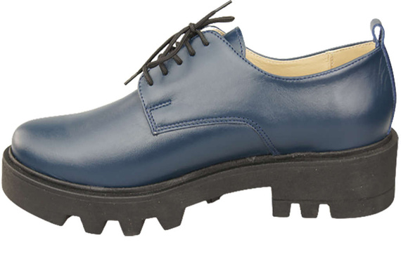 Obuv Dámské šněrovací polobotky Navy Blue Leather Natural 180 ElitaBut