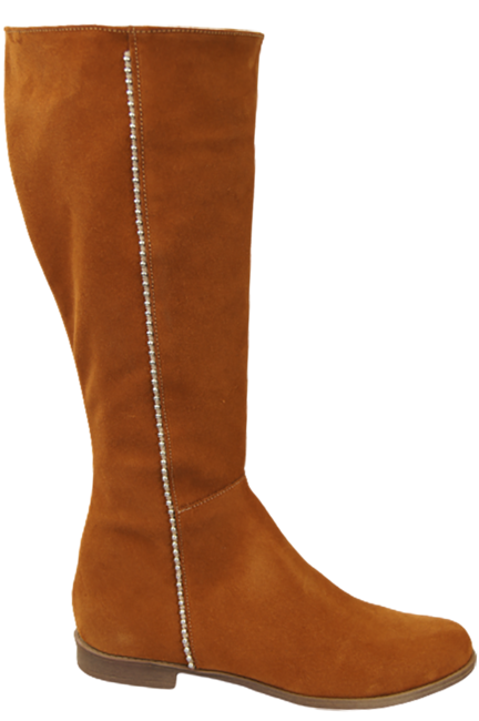 Obuv Dámské červené kožené velurové boty 153 ElitaBut