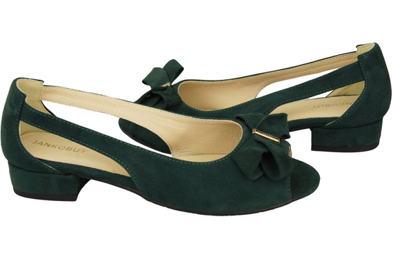 Dámské sandály z přírodní semišové kůže zelené 994 s kombinací stylu a pohodlí ElitaBut