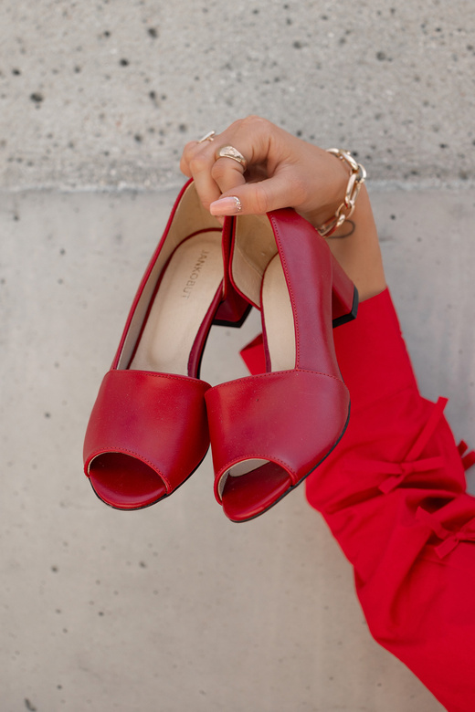 Dámská obuv Sandály Červená přírodní kůže 147 ElitaBut