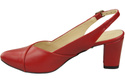 Dámská obuv Červené sandály na podpatku Přírodní kůže 217 ElitaBut