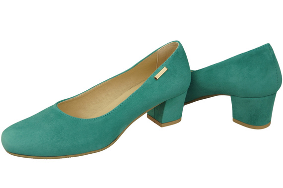 Pohodlná dámská obuv Tyrkysová přírodní kůže semišová 172 od ElitaBut