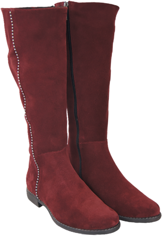 Dámské boty Maroon přírodní kůže Velour 153 ElitaBut