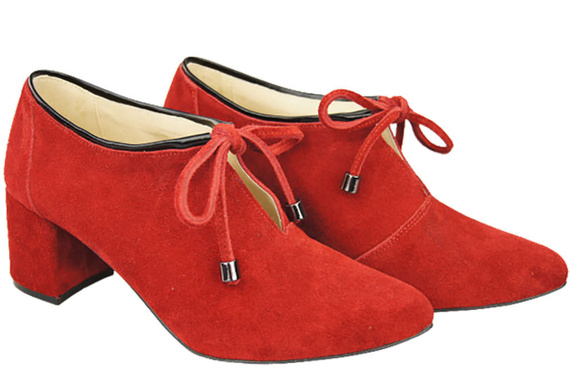 Dámská obuv Červená obuv Přírodní kůže velur 183 ElitaBut