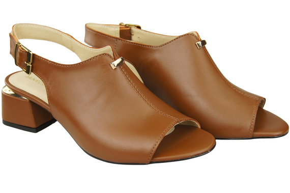 Dámská obuv Sandály Hnědá zlatá přezka Přírodní kůže 198 ElitaBut