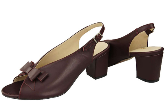 Dámská obuv Sandály Maroon Faced Natural Leather 148 L ElitaBut