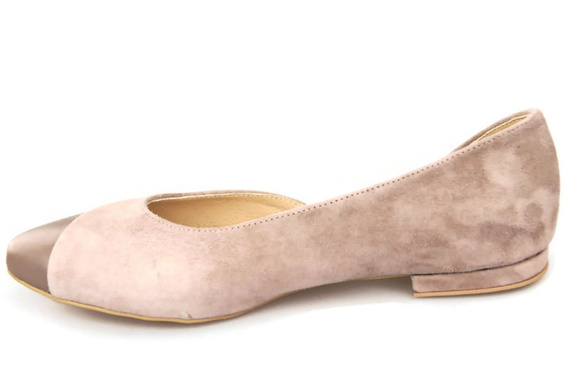 Dámské boty Balerin Cappuccino přírodní kůže Semiš 146 ElitaBut