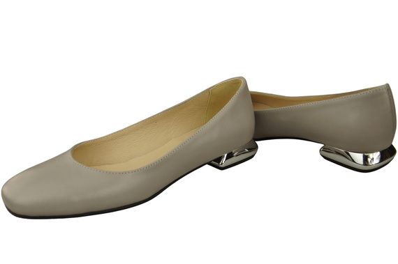 Dámská obuv Dýně Světlé Ash Ozdobný podpatek Přírodní kůže 209 ElitaBut