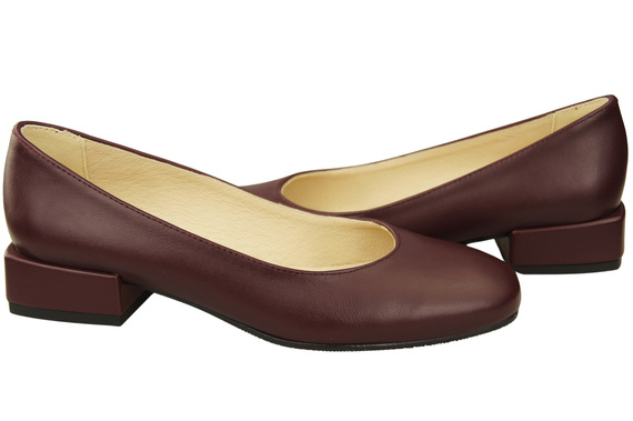 Pohodlná dámská obuv Maroon Flats Natural Leather 204 ElitaBut