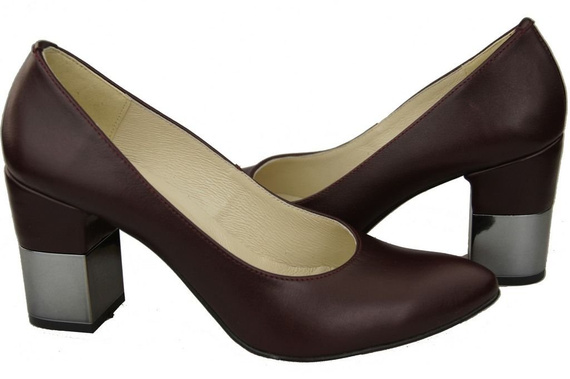 Dámská obuv Maroon Natural Leather pumps 144 ElitaBut
