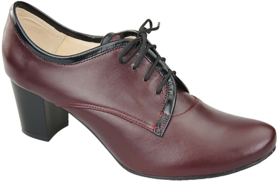 Dámská obuv Šněrovací boty z přírodní kůže Maroon 758 ElitaBut