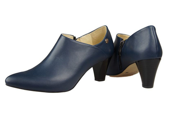 Obuv Dámské kozačky z přírodní kůže Námořnická modrá 864 ElitaBut