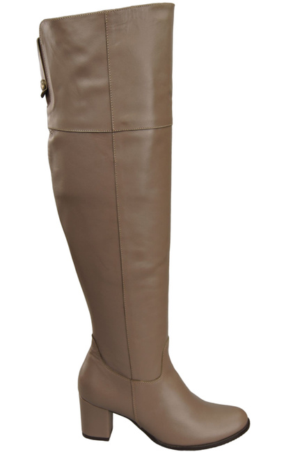 Dámské boty Cappuccino Dark Musketeers High over the knee natural leather 190 ElitaBut