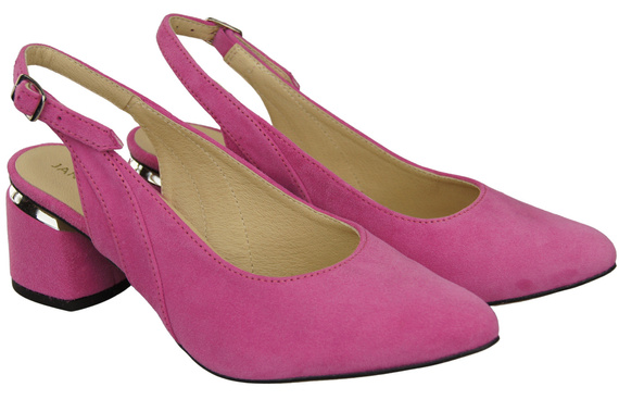 Dámské sandály z přírodní semišové kůže Fuchsiová Elegance a pohodlí 196 Od ElitaBut