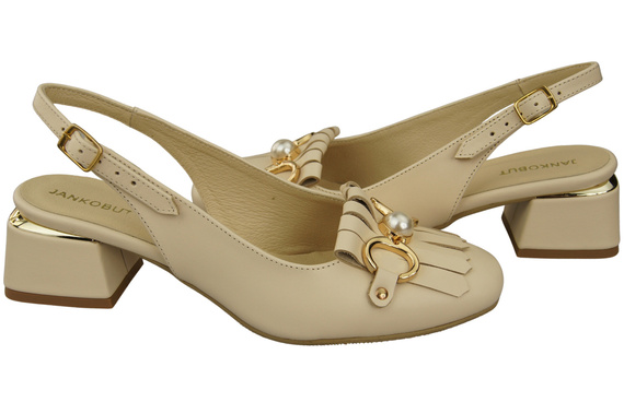 Dámská obuv Sandály Béžové zdobené třásněmi Přírodní kůže 208 ElitaBut