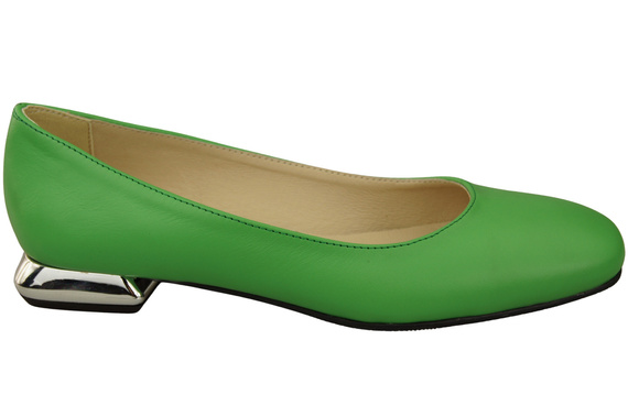 Ploché dámské boty Lime pumps Ornamental heel Natural leather 209 ElitaBut