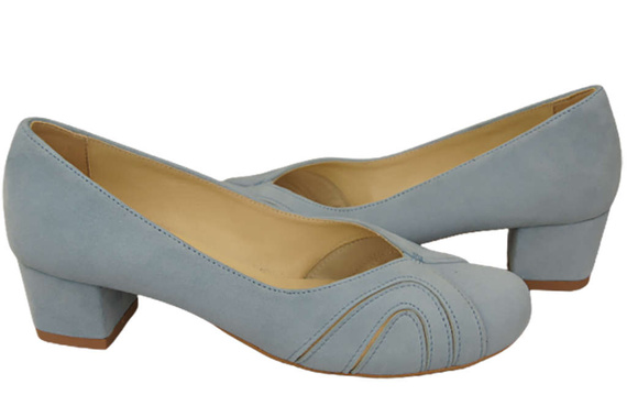 Dámské lodičky z přírodní semišové kůže Bright Blue 786 Z ElitaBut