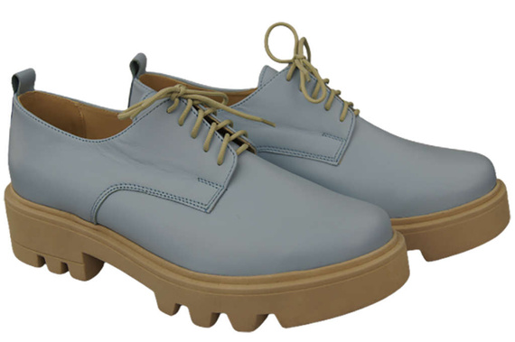 Dámská obuv se šněrováním Obuv světle modrá kůže Natural 180 ElitaBut