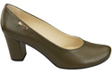 Dámské boty Classic Olive Natural Leather Almond Nose pumps 201 ElitaBut