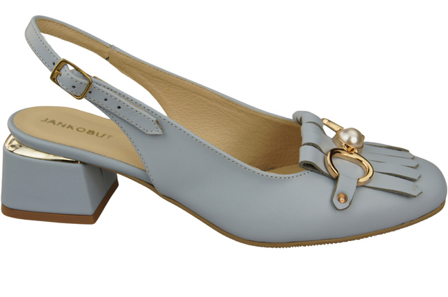 Dámská obuv Sandály světle modré s třásněmi Přírodní kůže 208 ElitaBut