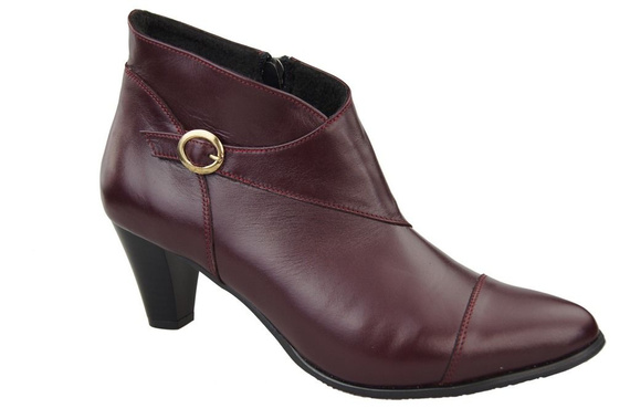 Obuv Dámské kozačky jaro/podzim přírodní kůže Maroon 100 L ElitaBut