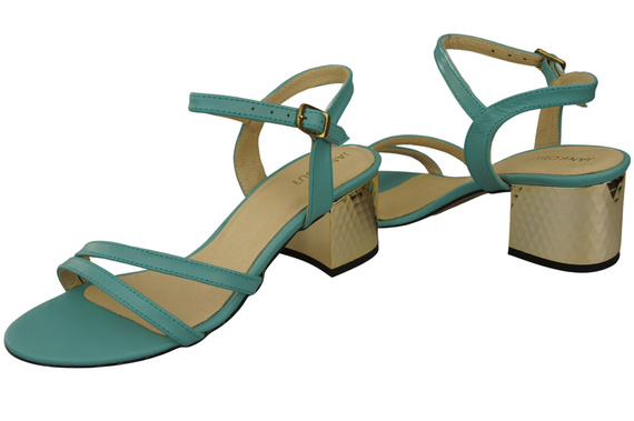 Dámská obuv Tyrkysová přírodní kůže 197 Smyslně odhalující sandály na nohy ElitaBut