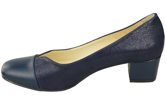 Dámská obuv Přírodní kožené lodičky 164 Navy blue ElitaBut