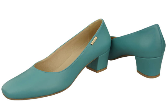 Dámská obuv Přírodní kůže 172 Tyrkysové lodičky ElitaBut