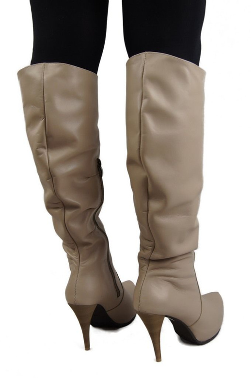 Dámské boty Cappuccino Bright Platform přírodní kůže 120 ElitaBut