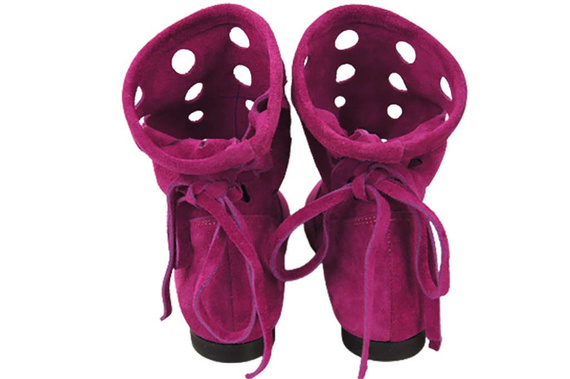 Obuv Dámská přírodní kůže velur Fialová 160 ElitaBut