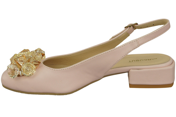 Dámská obuv Powder Pink Sandály s krystaly Přírodní kůže 215 ElitaBut