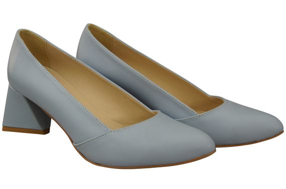 Dámské Lodičky Světle modrá Pravá Kůže Špičatá Špička Podpatek ElitaBut 221