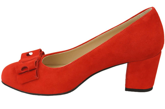 Dámská obuv Červené semišové kožené lodičky 163 ElitaBut