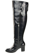Dámské boty Black Shiny Musketeers High over the knee natural leather 190 ElitaBut