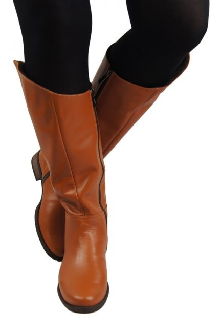 Obuv Dámské boty z přírodní kůže 124 Červená ElitaBut