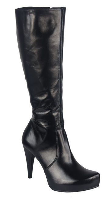 Dámské boty na platformě Černá lakovaná kůže 687 ElitaBut