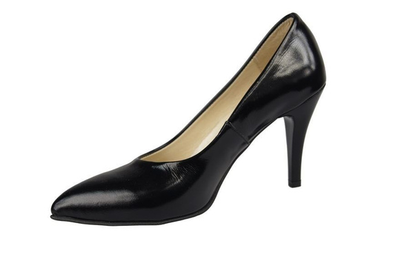 Dámská obuv Dámské lakované lodičky Black Lacquered 816 ElitaBut