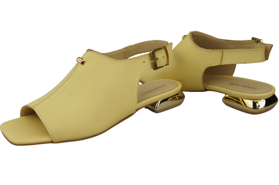 Pohodlné dámské sandály Banana Flat Gold Heel Natural Leather 207 ElitaBut