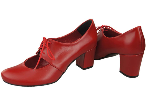 Obuv Dámské polobotky z přírodní kůže Červená 161 ElitaBut